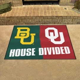 FANMATS 16218 Baylor / Oklahoma House Divided Rug - 34 in. x 42.5 in.