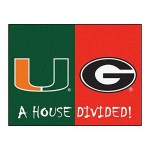 Fanmats 15670 Team Color 33.75 X 42.5 Rug (Miami - Georgia House Divided)