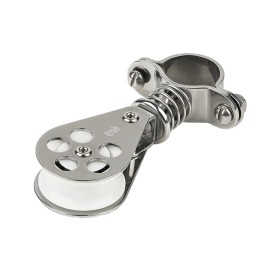 Schaefer 3 Series Stanchion Furling Lead Block with Spring, Stainless Cage, Delrin Ball Bearing Sheave