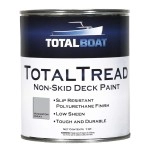 Totalboat-409324 Totaltread Non-Skid Deck Paint, Marine-Grade Anti-Slip Traction Coating For Boats, Wood, Fiberglass, Aluminum, And Metals (Gray, Quart)