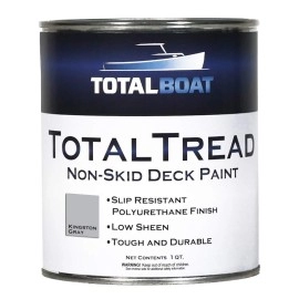 Totalboat-409324 Totaltread Non-Skid Deck Paint, Marine-Grade Anti-Slip Traction Coating For Boats, Wood, Fiberglass, Aluminum, And Metals (Gray, Quart)