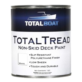 Totalboat-409322 Totaltread Non-Skid Deck Paint, Marine-Grade Anti-Slip Traction Coating For Boats, Wood, Fiberglass, Aluminum, And Metals (White, Quart)