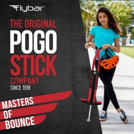 Flybar Master Pogo Stick for Kids Boys & Girls Ages 9 & Up, 80 to 160 Lbs - Fun Quality Pogo Stick by The Original Pogo Stick (Red/Black)