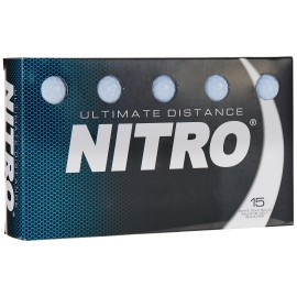 Nitro Long Distance High-Durability Golf Balls (15Pk) All Levels Ultimate Distance Titanium Core High Velocity Great Stop & Sticking Ability Golf Balls Usga Approved-Total Of 15-White