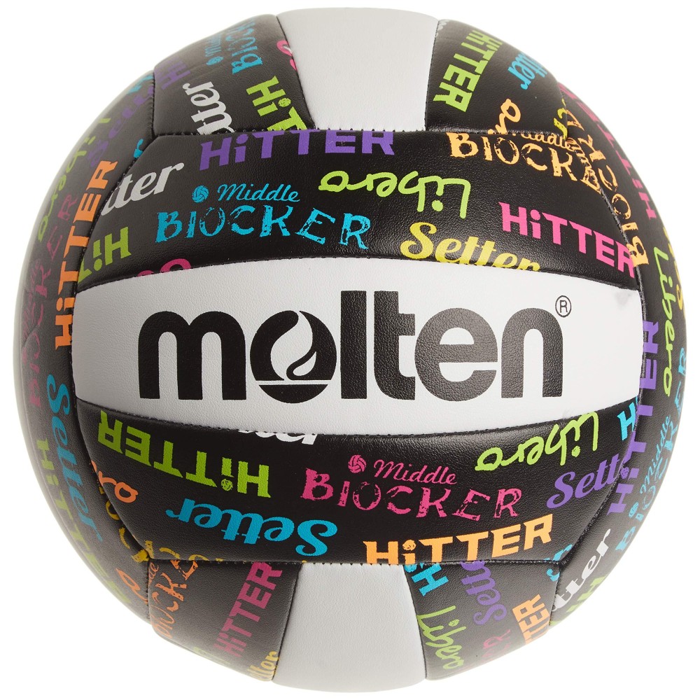 Molten Volleyball Positions Recreational Volleyball, Black/Neon Colors, Official, Ms500-Vbp