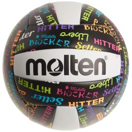 Molten Volleyball Positions Recreational Volleyball, Black/Neon Colors, Official, Ms500-Vbp