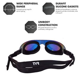 Tyr Swim Shades Mirrored Goggles, Rainbow