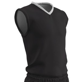 CHAMPRO Clutch Z-Cloth, Dri-Gear Reversible Basketball Jersey, Adult 2X-Large, Black, White