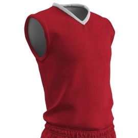 CHAMPRO Clutch Z-Cloth, Dri-Gear Reversible Basketball Jersey, Adult Small, Scarlet, White