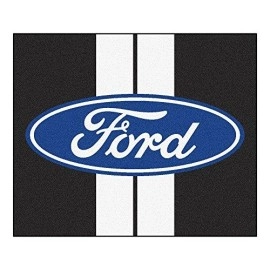 Fanmats 16160 Ford Oval With Stripes Tailgater Rug - Black