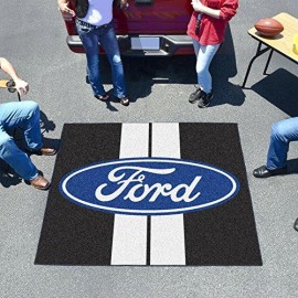 Fanmats 16160 Ford Oval With Stripes Tailgater Rug - Black