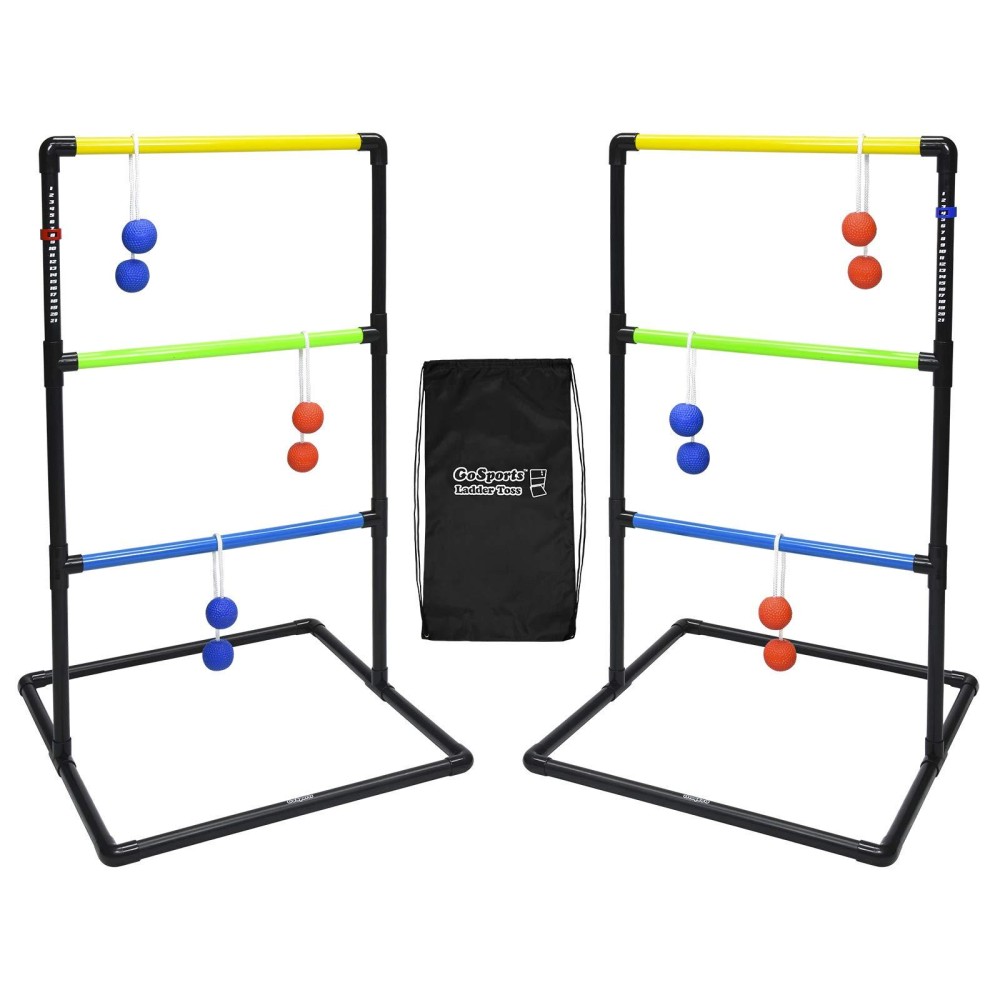 GoSports Indoor/Outdoor Ladder Toss Game Set with 6 Rubber Bolos, Carrying Case and Score Trackers