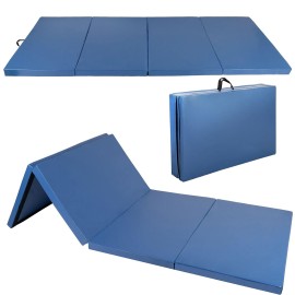 Polar Aurora 4'X8'X2 Multipe Colors Thick Folding Gymnastics Gym Exercise Aerobics Mats Stretching Fitness Yoga 10 Colors (Blue)