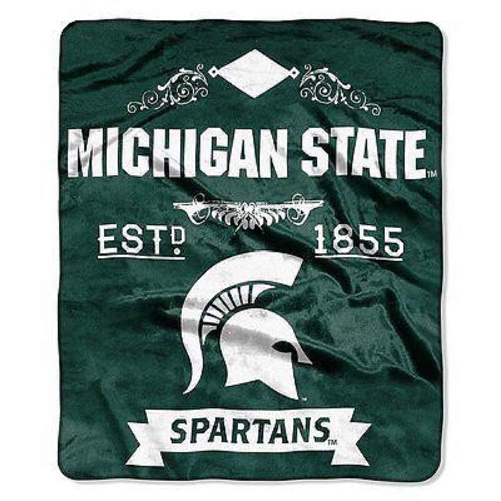 Northwest NCAA Michigan State Spartans Unisex-Adult Raschel Throw Blanket, 50