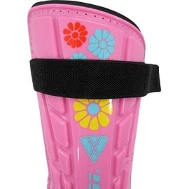 Vizari Blossom Shin Guard for Kids & Adult | Soccer Shin Guards with Adjustable Straps |Perfect shin Protector- Pink/Blue, XS Size