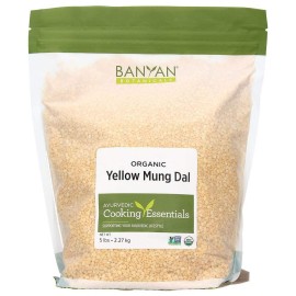 Banyan Botanicals Organic Yellow Mung Dal - Hulled And Split Yellow Mung Beans - Nutritious Ayurvedic Staple For Cleansing, Kitchari, And Traditional Dal - 5 Lbs - Gluten Free, Vegan, Non-Gmo