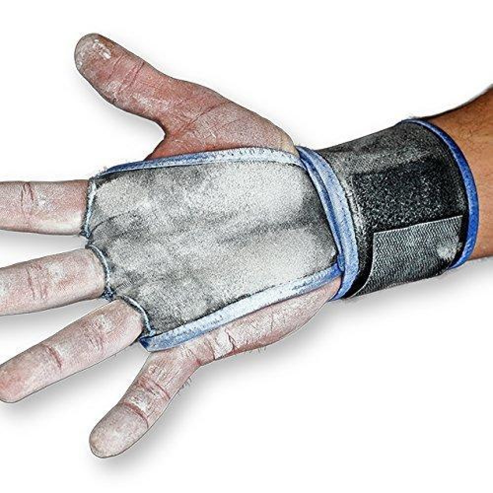JerkFit WODies Hand Grips with Wrist Wraps for Weightlifting, Pull-Ups, Cross Training, WODs, and Gymnastics, Prevent Blisters and Rips, for Men and Women (Royal Blue, Medium, Pair)