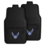 FANMATS 11044 U.S. Air Force 2-Piece Heavy Duty Vinyl Car Mat Set, Front Row Floor Mats, All Weather Protection, Universal Fit, Deep Resevoir Design