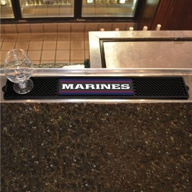 FANMATS 15716 U.S. Marines Drink Bar Mat - 3.25in. x 24in. - Durable Dish Drying Mat, Easy Clean, Counter Mat