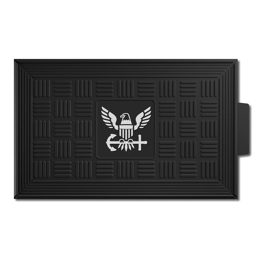 FANMATS 13407 U.S. Navy Heavy Duty Vinyl Medallion Outdoor Door Mat - 19.5in. x 31in.