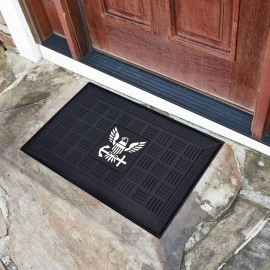 FANMATS 13407 U.S. Navy Heavy Duty Vinyl Medallion Outdoor Door Mat - 19.5in. x 31in.