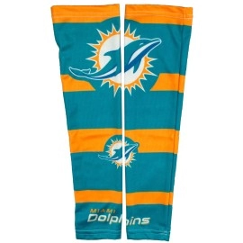 Littlearth unisex-adult NFL Miami Dolphins Strong Arms Tattoo Sleeves , Team Color, 17