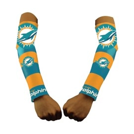 Littlearth unisex-adult NFL Miami Dolphins Strong Arms Tattoo Sleeves , Team Color, 17