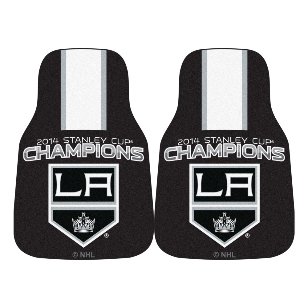 Fanmats 16961 Los Angeles Kings Stanley Cup Champions Carpeted Car Mat - 2 Piece