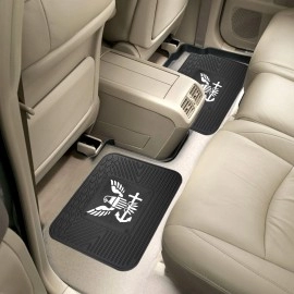 FANMATS 16949 Military U.S. Navy Back Row Utility Car Mats - 2 Piece Set, 14in. x 17in., All Weather Protection, Universal Fit, Deep Resevoir Design