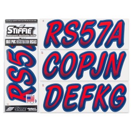 Stiffie Whipline Rednavy 3 Alpha-Numeric Registration Identification Numbers Stickers Decals For Boats Personal Watercraft