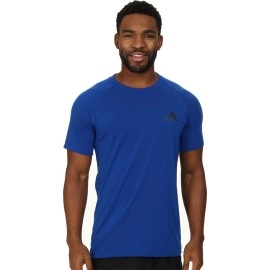 adidas Mens Ultimate SS crew Tee, collegiate RoyalBlack, Medium