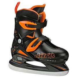 Lake Placid Boys Nitro 8.8 Adjustable Figure Ice Skate, Black/Orange, Large (4-7)