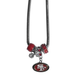 Siskiyou Sports NFL San Francisco 49ers Euro Bead Necklace, 18-Inch, black