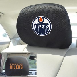 FANMATS 17016 Edmonton Oilers Embroidered Head Rest Cover Set - 2 Pieces