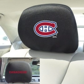 FANMATS 17027 Montreal Canadiens Embroidered Head Rest Cover Set - 2 Pieces