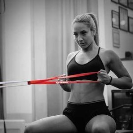MummyStrength Resistance Bands for Men and Women. The Best Stretch Band for Pull Up Exercise and Powerlifting. Works with Any Pull Up Bar or Station. Single Band. Workout Guide Included (Red)