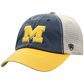 Top Of The World Michigan Wolverines Men'S Relaxed Fit Adjustable Mesh Offroad Hat Team Color Icon, Adjustable