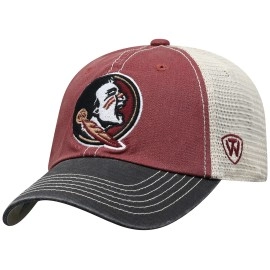 Top of the World Florida State Seminoles Men's Relaxed Fit Adjustable Mesh Offroad Hat Team Color Icon, Adjustable