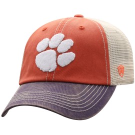 Top Of The World Clemson Tigers Men'S Relaxed Fit Adjustable Mesh Offroad Hat Team Color Icon, Adjustable