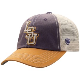 Top Of The World Lsu Tigers Men'S Relaxed Fit Adjustable Mesh Offroad Hat Team Color Icon, Adjustable