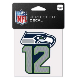 WinCraft NFL Seattle Seahawks 12th Man Perfect Cut Color Decal, 4