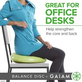 Gaiam Balance Disc Wobble Cushion Stability Core Trainer for Home or Office Desk Chair & Kids Classroom Sensory Wiggle Seat - Wasabi