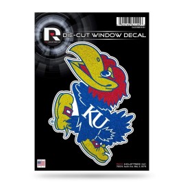 Rico Industries NCAA Kansas Jayhawks Sports Fan Automotive Decals, red Black and Yellow, one Size