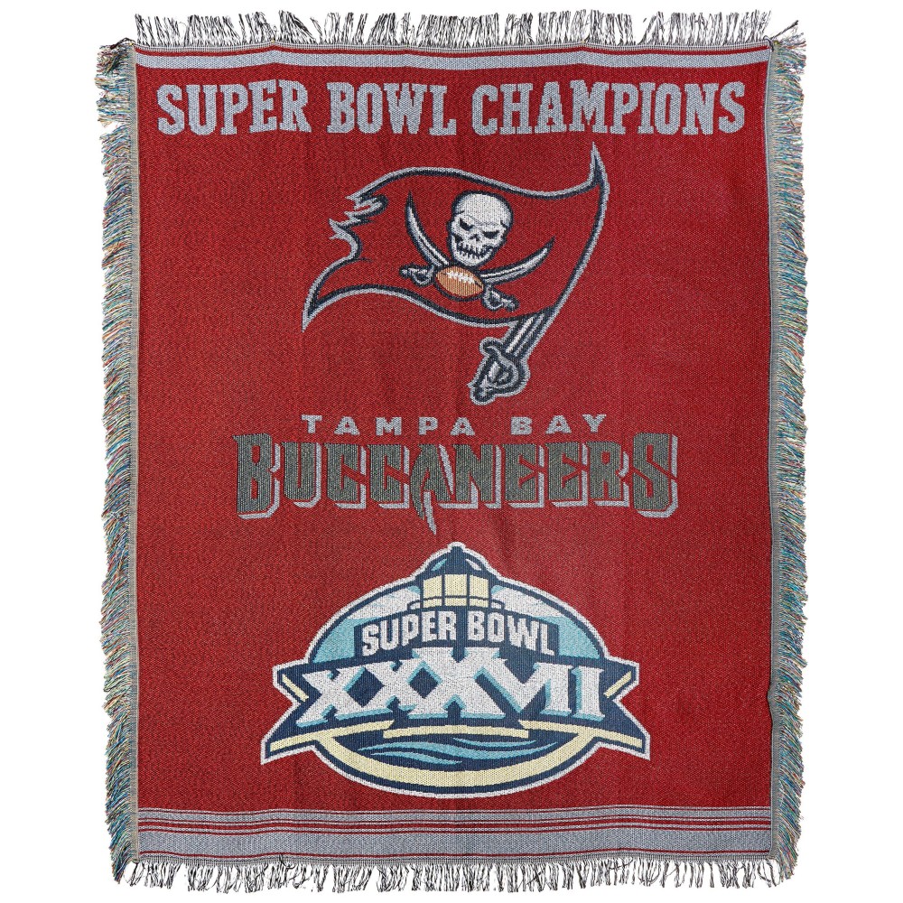 Northwest NFL Tampa Bay Buccaneers Unisex-Adult Woven Tapestry Throw Blanket, 48