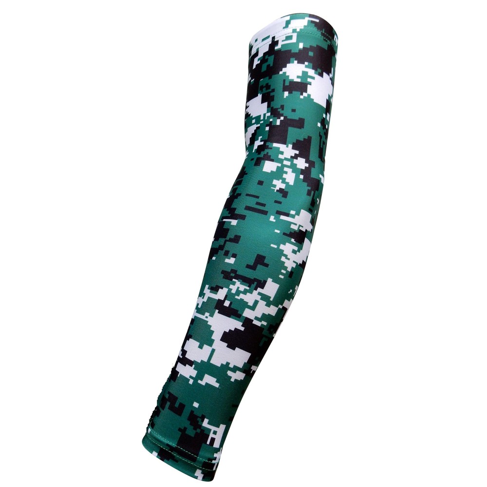 Sportsfarm New Moisture Wicking Compression Arm Sleeve (Green Digital Camo, Youth Medium)