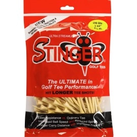 Stinger Tees unisex adult Natural golf tees, 2 3/4 inch [200 Tees], Large X-Large US