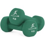 Prosourcefit Set Of 2 Neoprene Dumbbell Coated For Non-Slip Grip, Green - 9Lb