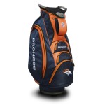 Team Golf Nfl Denver Broncos Victory Golf Cart Bag, 10-Way Top With Integrated Dual Handle & External Putter Well, Cooler Pocket, Padded Strap, Umbrella Holder & Removable Rain Hood