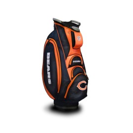 Team Golf Nfl Denver Broncos Victory Golf Cart Bag, 10-Way Top With Integrated Dual Handle & External Putter Well, Cooler Pocket, Padded Strap, Umbrella Holder & Removable Rain Hood