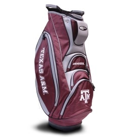 Team Golf NCAA Texas A&M Aggies Victory Golf Cart Bag, 10-way Top with Integrated Dual Handle & External Putter Well, Cooler Pocket, Padded Strap, Umbrella Holder & Removable Rain Hood